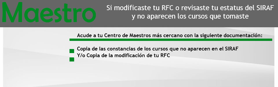 Actualiza tus datos en el SIRAF